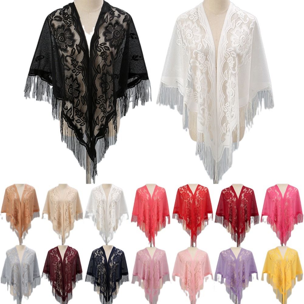 Silk Neck Scarf - Tassel Patchwork V-Neck Cardigans Women Vintage