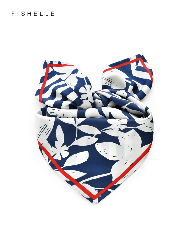 Blue white striped flower prin - Silk Tie Striped avis et prix
