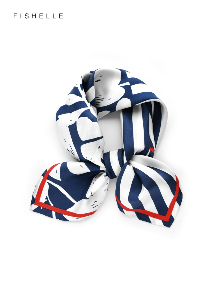 Blue white striped flower prin - Silk Tie Striped avis et prix