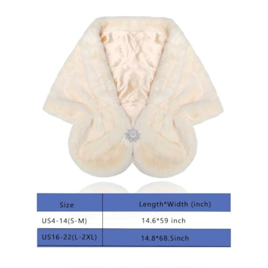 Aukmla Women's Wedding Fur Wra - Stole Wedding Shawl avis et prix