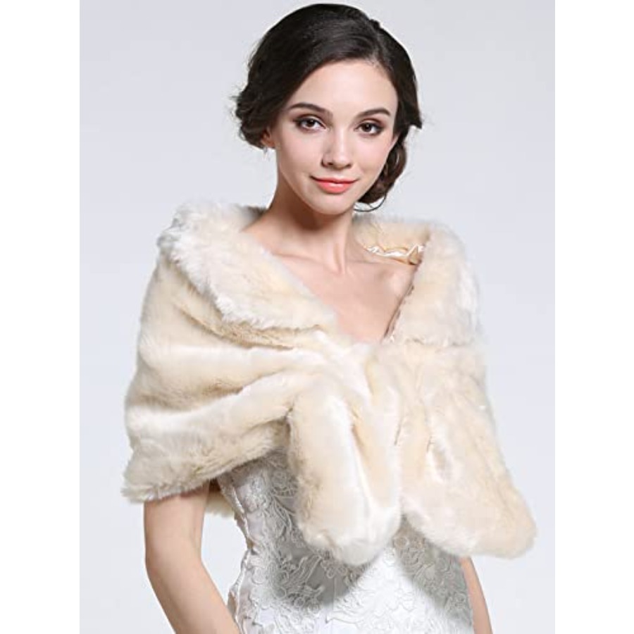 Aukmla Women's Wedding Fur Wra - Stole Wedding Shawl avis et prix