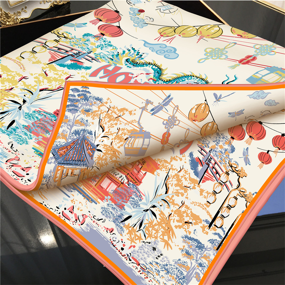 90CMTwill Silk Scarf Women Dou - Face Scarf Mask avis et prix