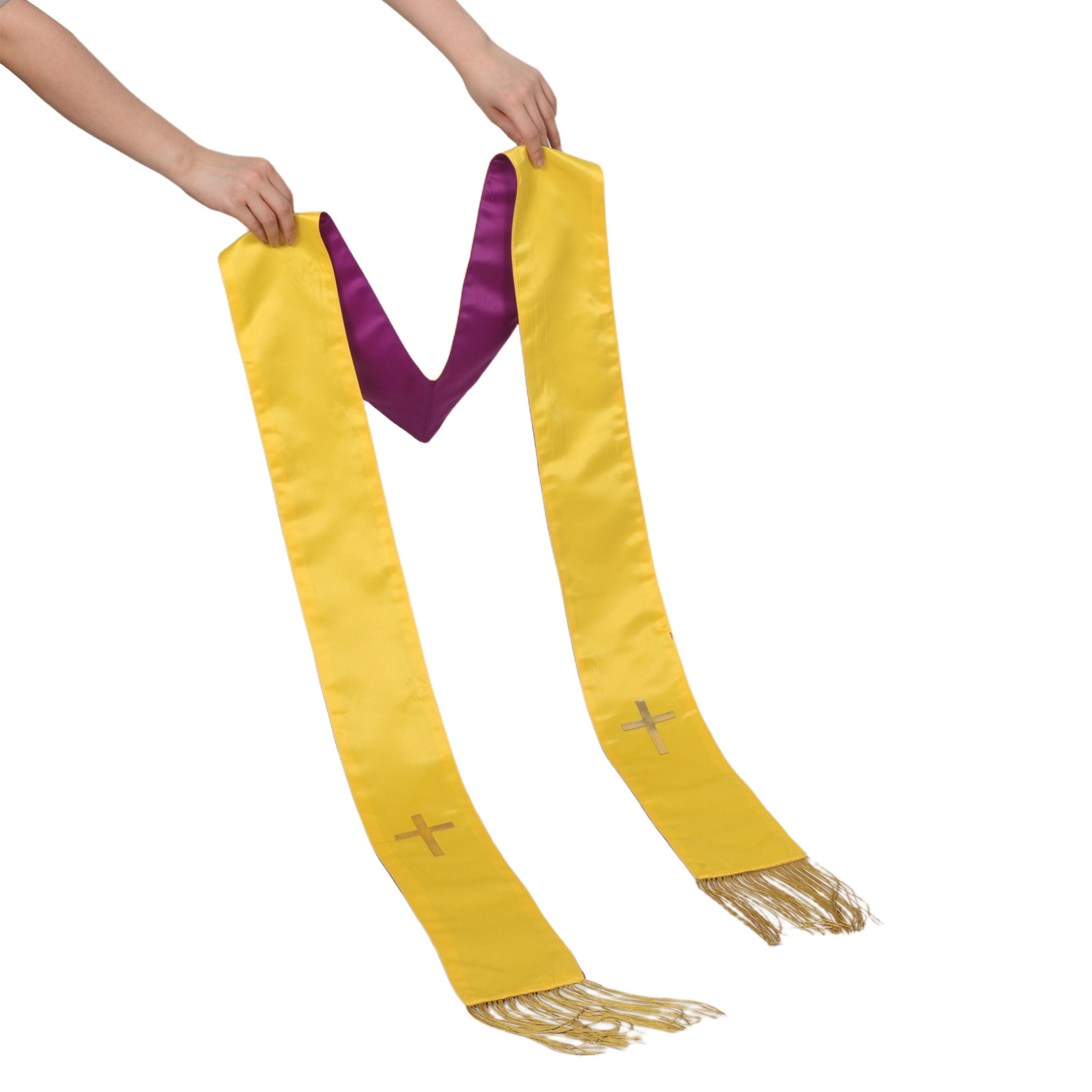 Dual Color Purple Gold Reversi - Stole Wedding Shawl avis et prix