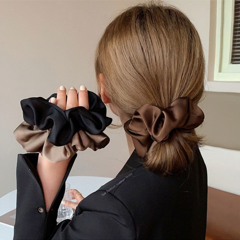 Vintage Silk Hair Scrunchies E - Silk Tie Striped avis et prix