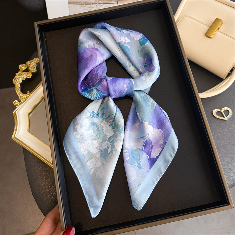 2026 New Floral Print Silk Squ - Ascot Neck Scarf avis et prix