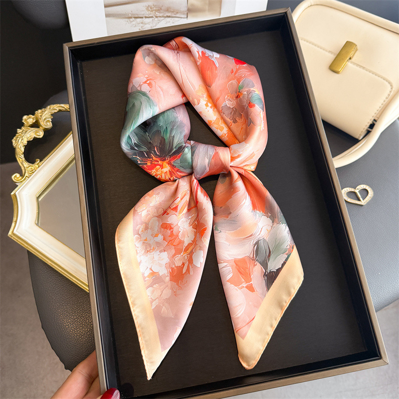 2026 New Floral Print Silk Squ - Ascot Neck Scarf avis et prix