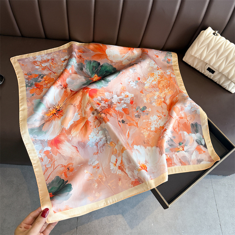 2026 New Floral Print Silk Squ - Ascot Neck Scarf avis et prix