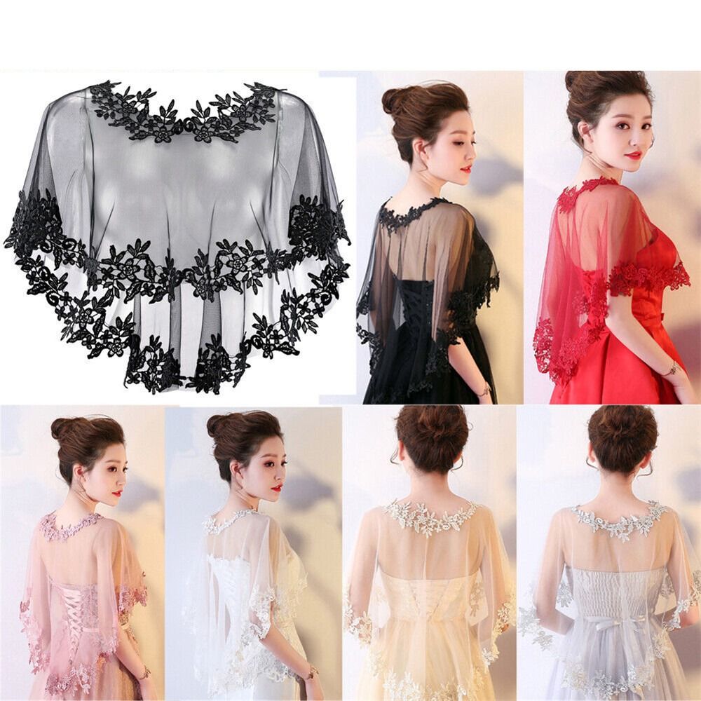 Fashion Lace Short Sleeve Shru - Stole Wedding Shawl avis et prix