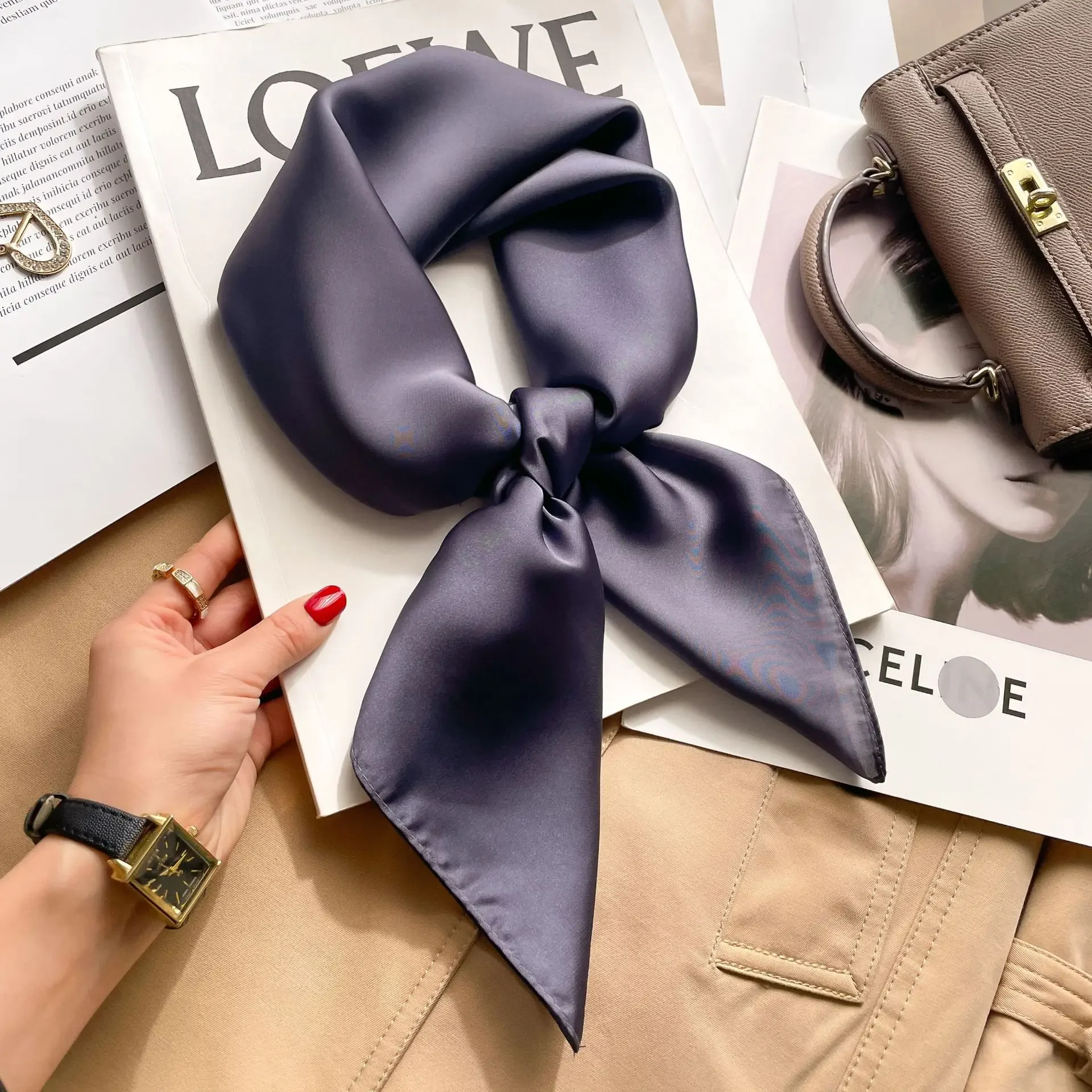 70cm Solid Colors Neckerchief  - Head Wrap Turban avis et prix