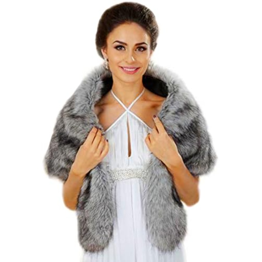 Aukmla Women's Wedding Fur Wra - Stole Wedding Shawl avis et prix
