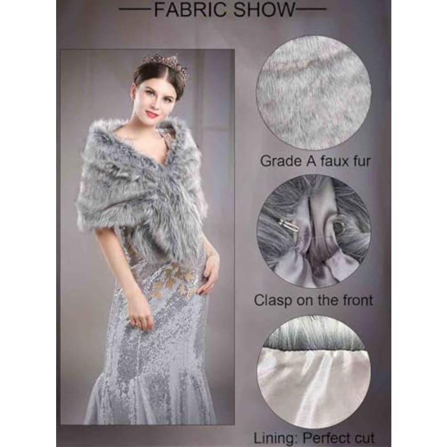 Aukmla Women's Wedding Fur Wra - Stole Wedding Shawl avis et prix