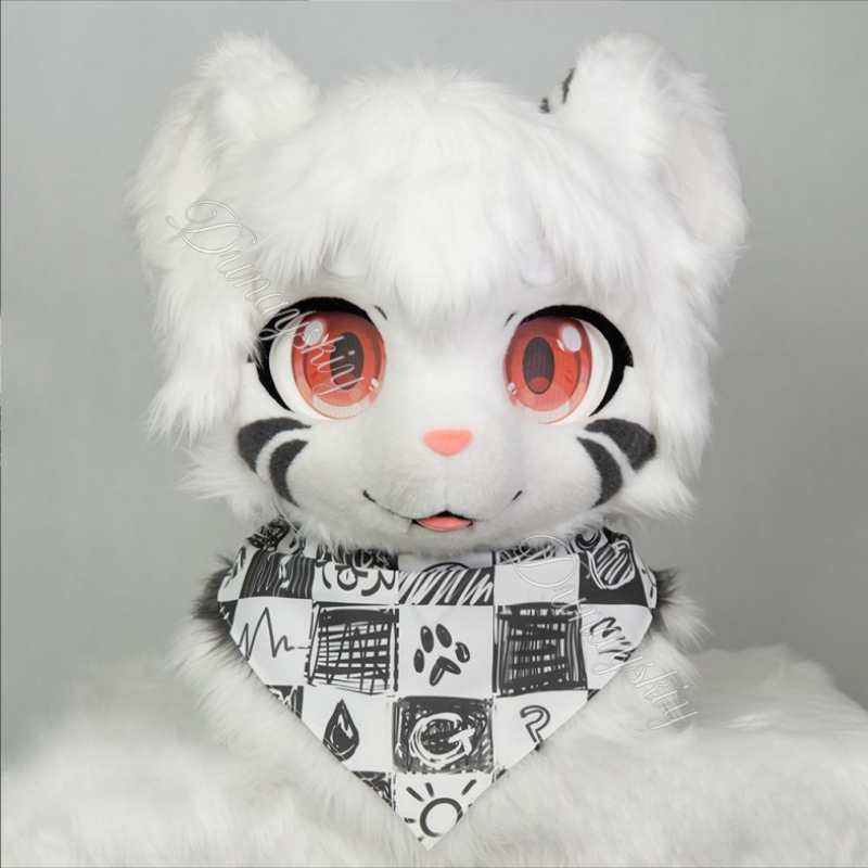 Cartoon Graffiti Checkered Fur - Face Scarf Mask avis et prix