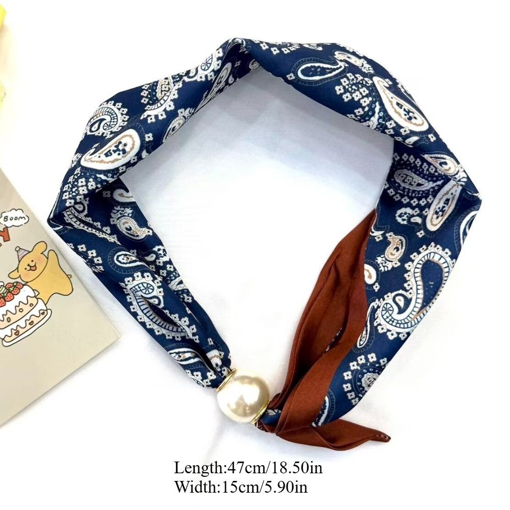1 Women's Vintage Printed Sati - Ascot Neck Scarf avis et prix