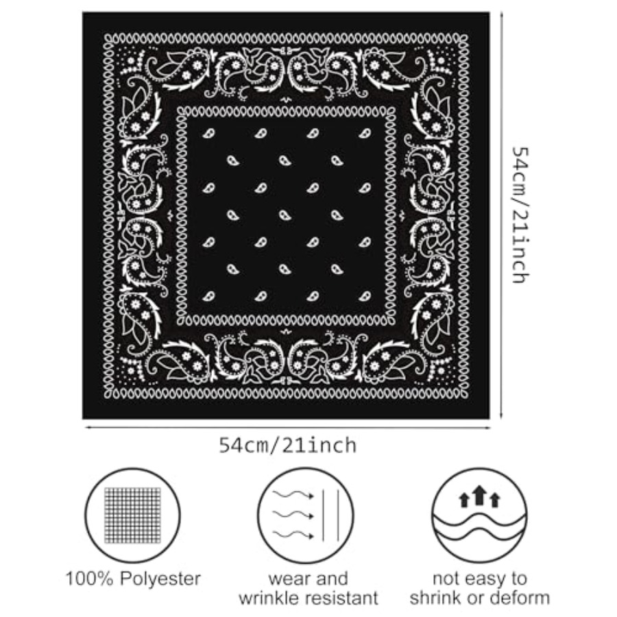 3/6/ Pack Bandanas for Women M - Handkerchief Cotton Men avis et prix