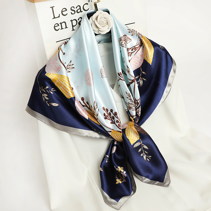 90*90cm Square Silk Scarf Wome - Ascot Neck Scarf avis et prix