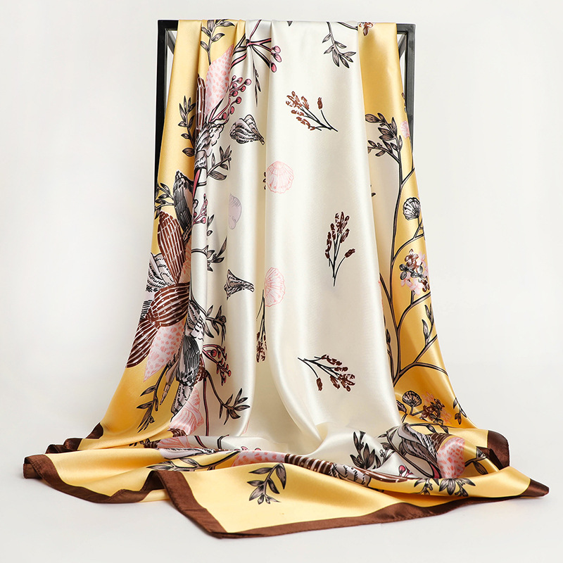 90*90cm Square Silk Scarf Wome - Ascot Neck Scarf avis et prix