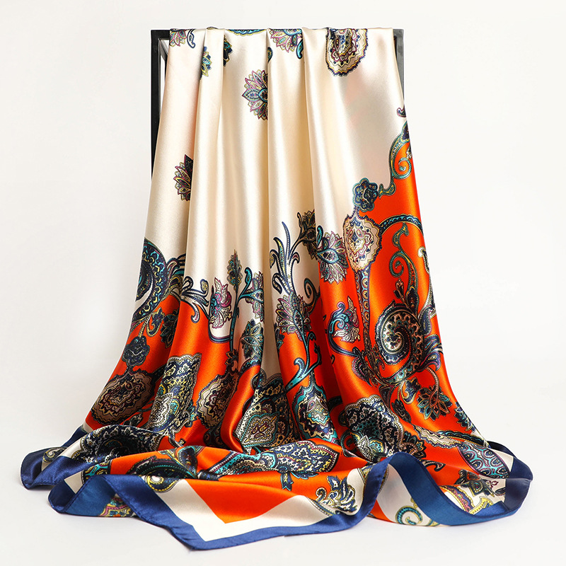 90*90cm Square Silk Scarf Wome - Ascot Neck Scarf avis et prix