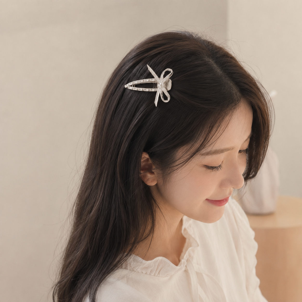 Y2K Bow Hair Clip Silver Alloy - Tie Clip Silver avis et prix