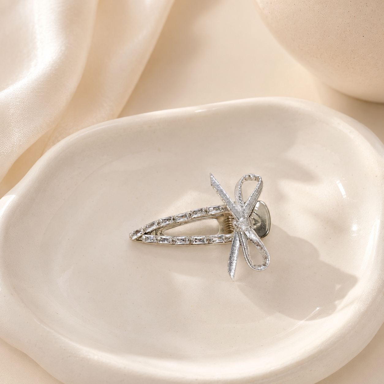 Y2K Bow Hair Clip Silver Alloy - Tie Clip Silver avis et prix