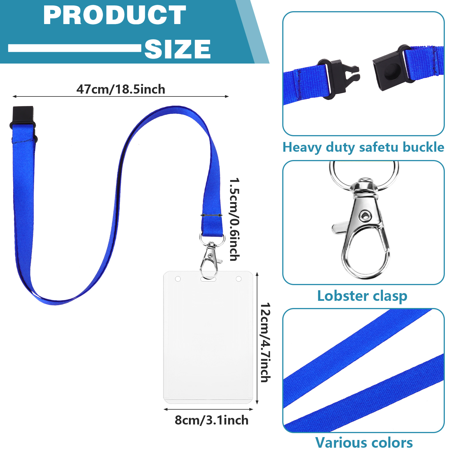 24 Pack Colorful Lanyards With - Lanyard Badge Holder avis et prix