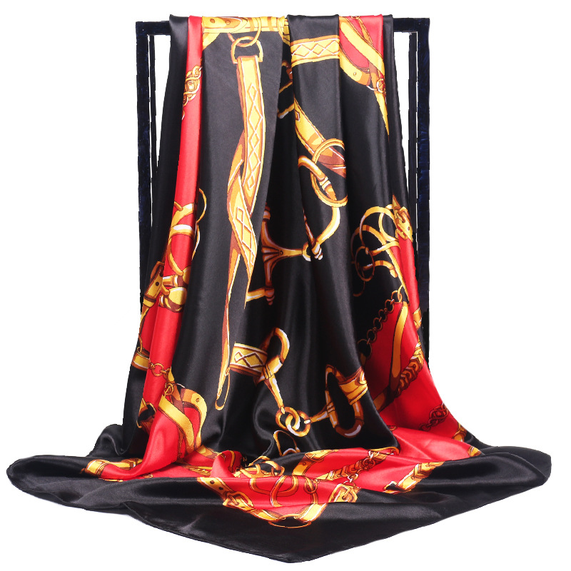 90*90cm Ladies Silk Scarf Band - Face Scarf Mask avis et prix