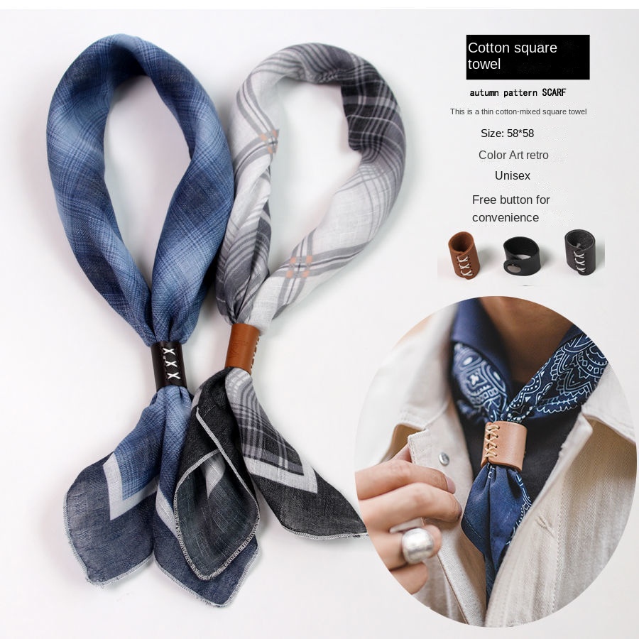 Men's Square Scarf with Button - Scarf Silk Square avis et prix