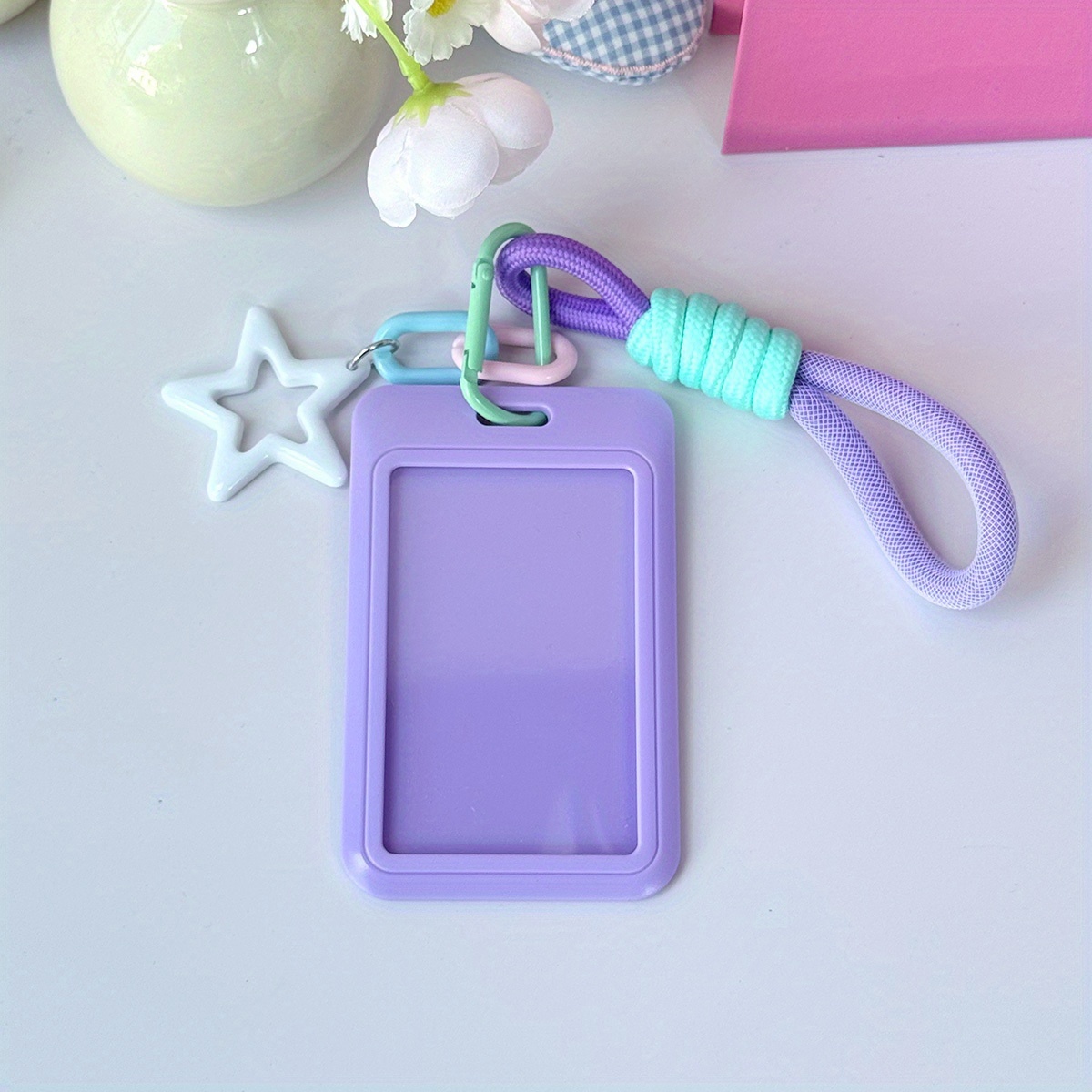 1pc Cute Macaron Solid Color C - Lanyard Badge Holder avis et prix