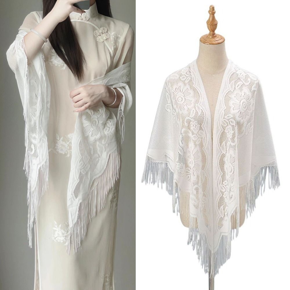 Tassel Patchwork V-Neck Cardig - Silk Neck Scarf avis et prix