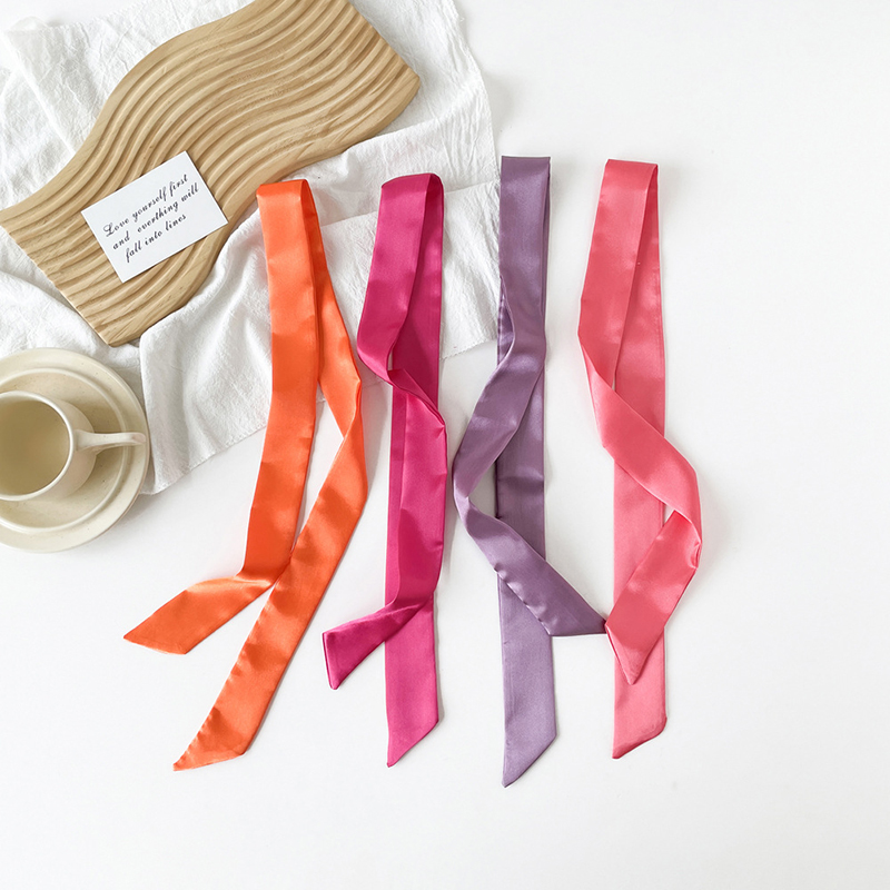 4x100cm Satin Silk Narrow Scar - Silk Neck Scarf avis et prix