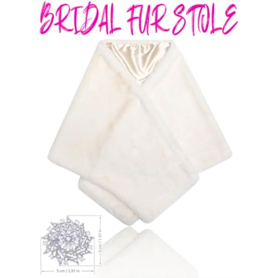 Bride Wedding Faux Fur Shawls  - Stole Wedding Shawl avis et prix