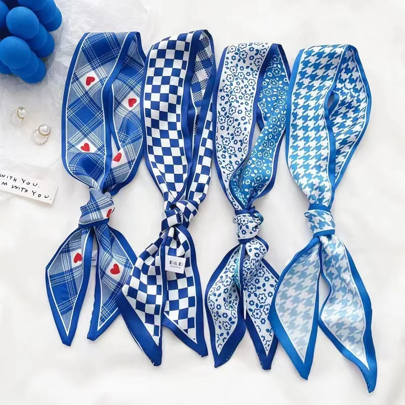 Klein blue silk scarf new chec - Bandana Cotton avis et prix