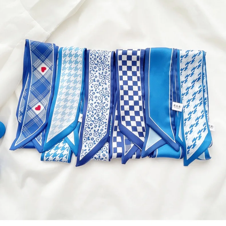 Klein blue silk scarf new chec - Bandana Cotton avis et prix